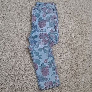 Citizens of Humanity Olivia Crop High Rise Slim 28 Floral Printed Denim Jeans